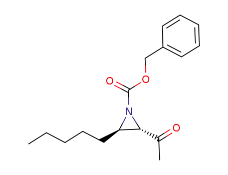 Molecular Structure of 1096017-04-7 (benzyl 2-acetyl-3-pentylaziridine-1-carboxylate)