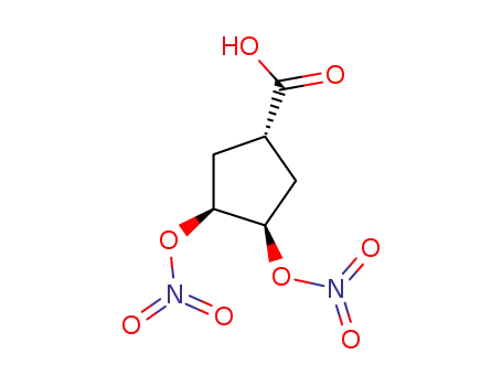 Molecular Structure of 1207474-51-8 ((1s,3R,4S)-3,4-bis(nitrooxy)cyclopentanecarboxylic acid)