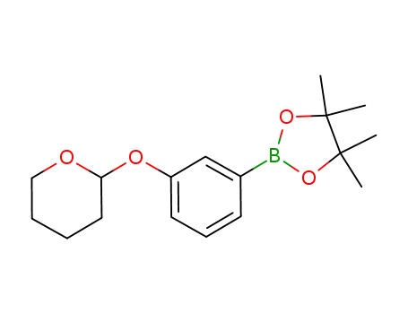 Molecular Structure of 850568-69-3 (3-(TETRAHYDRO-2H-PYRAN-2-YLOXY)PHENYLBORONIC ACID PINACOL ESTER)