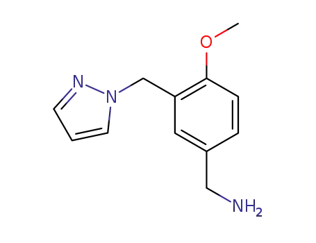 Molecular Structure of 956352-90-2 (4-METHOXY-3-PYRAZOL-1-YLMETHYL-BENZYLAMINE)