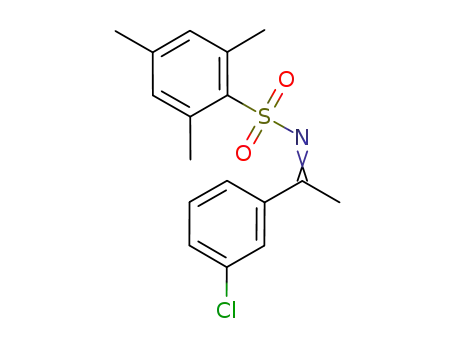 Molecular Structure of 1202246-69-2 (N-{1-(3-chlorophenyl)ethylidene}-2,4,6-trimethylphenylsulfonamide)