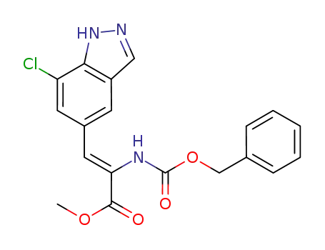 Molecular Structure of 943145-74-2 (2-Benzyloxycarbonylamino-3-(7-chloro-1H-indazol-5-yl)-acrylic acid methyl ester)