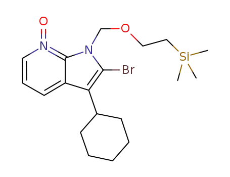 Molecular Structure of 1049796-88-4 (2-bromo-3-cyclohexyl-1-((2-(trimethylsilyl)ethoxy)methyl)-1H-pyrrolo[2,3-b]pyridine 7-oxide)