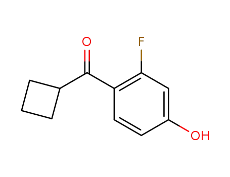 Molecular Structure of 1221235-53-5 (cyclobutyl(2-fluoro-4-hydroxyphenyl)methanone)