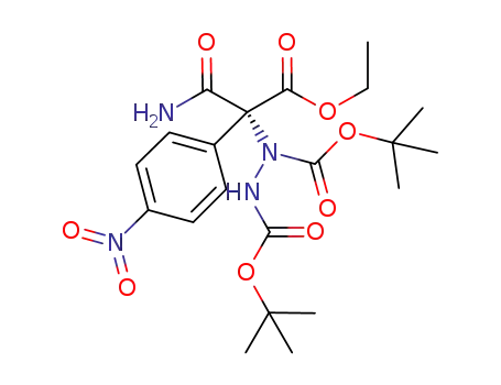 Molecular Structure of 1190830-49-9 ((R)-di-tert-butyl 1-(1-amino-3-ethoxy-2-(4-nitrophenyl)-1,3-dioxopropan-2-yl)hydrazine-1,2-dicarboxylate)