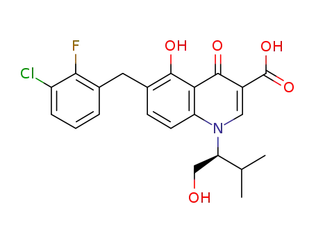 (S)-6-(3-chloro-2-fluorobenzyl)-5-hydroxy-1-(1-hydroxy-3-methylbutan-2-yl)-4-oxo-1,4-dihydroquinoline-3-carboxylic acid