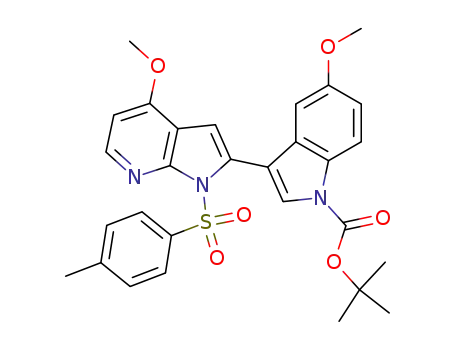 2-(1-tert-Butyloxycarbonyl-5-methoxy-1H-indol-3-yl)-4-methoxy-1-(toluene-4-sulfonyl)-1H-pyrrolo[2,3-b]pyridine