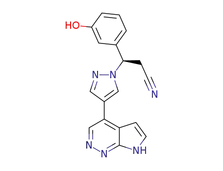 (R)-3-(4-(7H-pyrrolo[2,3-c]pyridazin-4-yl)-1H-pyrazol-1-yl)-3-(3-hydroxyphenyl)propanenitrile