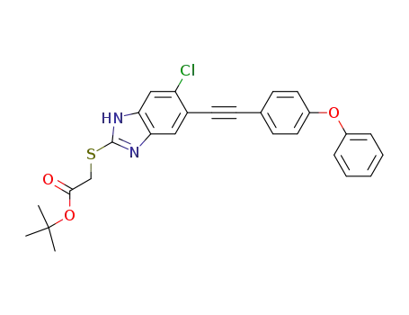[6-chloro-5-(4-phenoxy-phenylethynyl)-1H-benzoimidazol-2-ylsulfanyl]-acetic acid tert-butyl ester