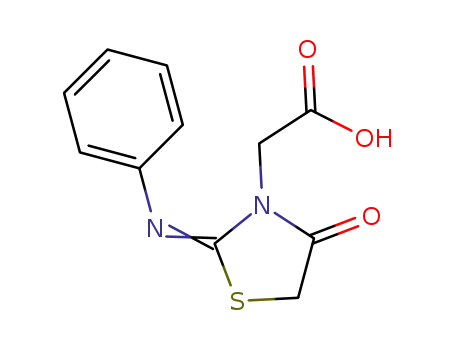Molecular Structure of 1312775-96-4 (2-(4-oxo-2-phenyliminothiazolidin-3-yl)acetic acid)