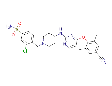 3-Chloro-4-{4-[4-(4-cyano-2,6-dimethyl-phenoxy)-pyrimidin-2-ylamino]-piperidin-1-ylmethyl}-benzenesulfonamide