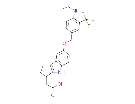 2-(7-(4-(ethylamino)-3-(trifluoromethyl)benzyloxy)-1,2,3,4-tetrahydrocyclopenta[b]indol-3-yl)acetic acid