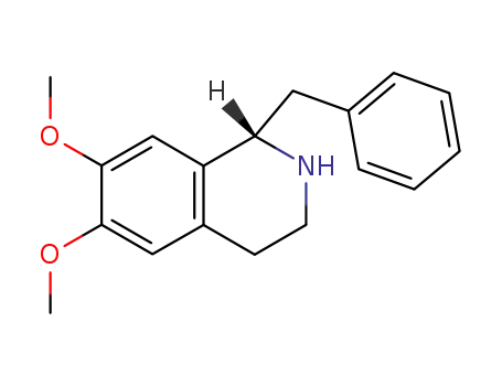Molecular Structure of 47145-37-9 (Isoquinoline, 1,2,3,4-tetrahydro-6,7-dimethoxy-1-(phenylmethyl)-, (S)-)