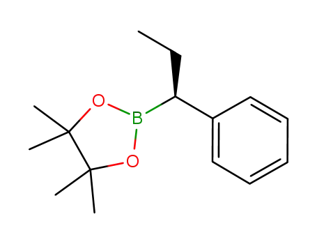 Molecular Structure of 1189120-03-3 ((S)-4,4,5,5-tetramethyl-2-(1-phenylpropyl)-1,3,2-dioxaborolane)