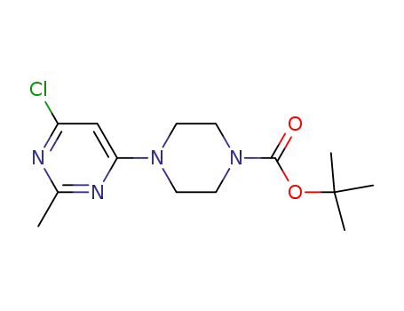 Molecular Structure of 203519-37-3 (ERT-BUTYL 4-(6-CHLORO-2-METHYL-4-PYRIMIDINYL)TETRAHYDRO-1(2H)-PYRAZINECARBOXYLATE)