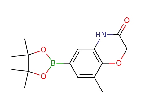 Molecular Structure of 943994-87-4 (2H-1,4-Benzoxazin-3(4H)-one, 8-methyl-6-(4,4,5,5-tetramethyl-1,3,2-dioxaborolan-2-yl)-)