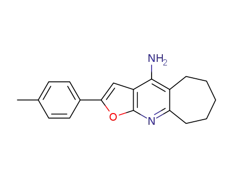 Molecular Structure of 1347725-52-3 (2-(p-tolyl)-6,7,8,9-tetrahydro-5H-cyclohepta[b]furo[3,2-e]pyridin-4-amine)