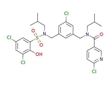 6-chloro-N-(3-chloro-5-((3,5-dichloro-2-hydroxy-N-isobutylphenylsulfonamido)methyl)benzyl)-N-isobutylnicotinamide