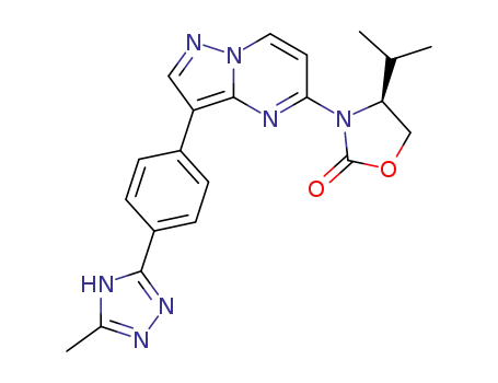 (S)-4-isopropyl-3-(3-(4-(5-methyl-4H-1,2,4-triazol-3-yl)phenyl)pyrazolo[1,5-a]pyrimidin-5-yl)oxazolidin-2-one