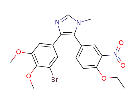 Molecular Structure of 1345962-05-1 (1-methyl-4-(3-bromo-4,5-dimethoxyphenyl)-5-(4-ethoxy-3-nitrophenyl)imidazole)