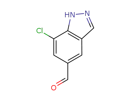 Molecular Structure of 635712-45-7 (1H-Indazole-5-carboxaldehyde, 7-chloro-)