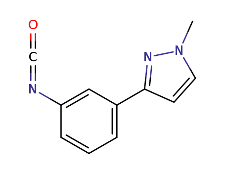 Molecular Structure of 912569-60-9 (3-(1-Methyl-1H-pyrazol-3-yl)phenyl isocyanate)