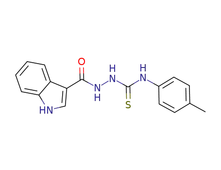 Molecular Structure of 479595-34-1 (2-(1H-indole-3-carbonyl)-N-(4-tolyl)hydrazinecarbothioamide)