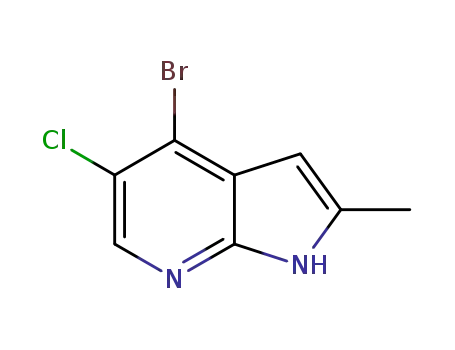 Molecular Structure of 1187449-24-6 (1H-Pyrrolo[2,3-b]pyridine, 4-bromo-5-chloro-2-methyl-)