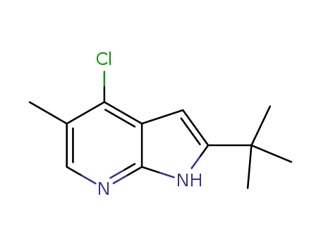 Molecular Structure of 1187448-81-2 (1H-Pyrrolo[2,3-b]pyridine, 4-chloro-2-(1,1-dimethylethyl)-5-methyl-)