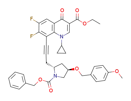 ethyl 8-(3-((2R,4R)-1-(benzyloxycarbonyl)-4-(4-methoxybenzyloxy)pyrrolidin-2-yl)prop-1-ynyl)-1-cyclopropyl-6,7-difluoro-4-oxo-1,4-dihydroquinoline-3-carboxylate