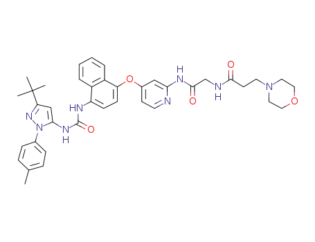 N-(2-(4-(4-(3-(3-tert-butyl-1-p-tolyl-1H-pyrazol-5-yl)ureido)naphthalen-1-yloxy)pyridin-2-ylamino)-2-oxoethyl)-3-morpholinopropanamide
