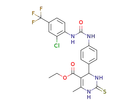 ethyl 4-(4-(3-(2-chloro-4-(trifluoromethyl)phenyl)ureido)phenyl)-6-methyl-2-thioxo-1,2,3,4-tetrahydropyrimidine-5-carboxylate