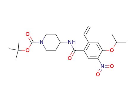 Molecular Structure of 1035230-11-5 (tert-butyl 4-(4-isopropoxy-5-nitro-2-vinylbenzamido)piperidine-1-carboxylate)