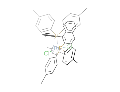 Molecular Structure of 228120-95-4 (Chloro[(S)-(-)-2,2'-bis(di-p-tolylphosphino)-1,1'-binaphthyl](p-cymene)ruthenium(II)chloride)