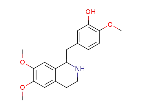 1,2,3,4-Tetrahydro-1-(3-hydroxy-4-methoxybenzyl)-6,7-dimethoxyisoquinoline
