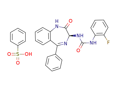 (S)-1-(2-fluoro-phenyl)-3-(2-oxo-5-phenyl-2,3-dihydro-1H-benzo[e][1,4]diazepin-3-yl)-urea besylate