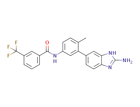 Molecular Structure of 1238376-16-3 (N-[3-(2-amino-1H-benzimidazol-6-yl)-4-methylphenyl]-3-(trifluoromethyl)benzamide)