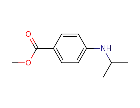 Molecular Structure of 383185-68-0 (Benzoic acid, 4-[(1-methylethyl)amino]-, methyl ester (9CI))