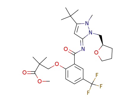 methyl 3-[2-[({(3E)-5-tert-butyl-1-methyl-2-[(2R)-tetrahydrofuran-2-ylmethyl]-1,2-dihydro-3H-pyrazol-3-ylidene}amino)carbonyl]-4-(trifluoromethyl)phenoxy]-2,2-dimethylpropanoate