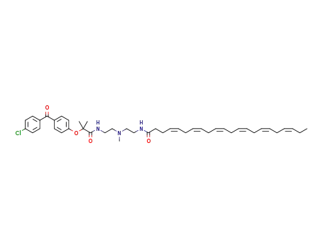 (4Z,7Z,10Z,13Z,16Z,19Z)-N-(2-((2-(2-(4-(4-chlorobenzoyl)phenoxy)-2-methylpropanamido)ethyl)(methyl)amino)ethyl)docosa-4,7,10,13,16,19-hexaenamide