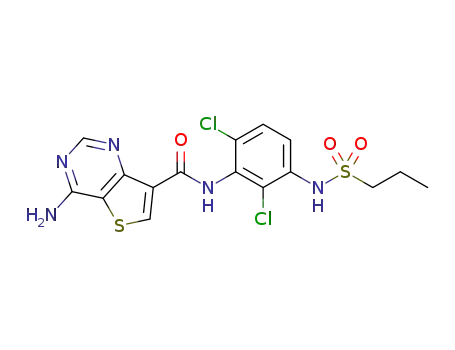 4-aminothieno[3,2-d]pyrimidine-7-carboxylic acid [2,6-dichloro-3-(propane-1-sulfonylamino)phenyl]amide