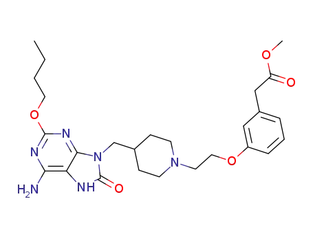 2-butoxy-7,8-dihydro-9-(1-{2-[3-(methoxycarbonylmethyl)phenoxy]ethyl}piperidin-4-ylmethyl)-8-oxoadenine