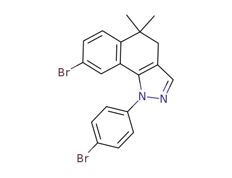 Molecular Structure of 1374788-08-5 (8-bromo-1-(4-bromophenyl)-5,5-dimethyl-4,5-dihydro-1H-benzo[g]indazole)