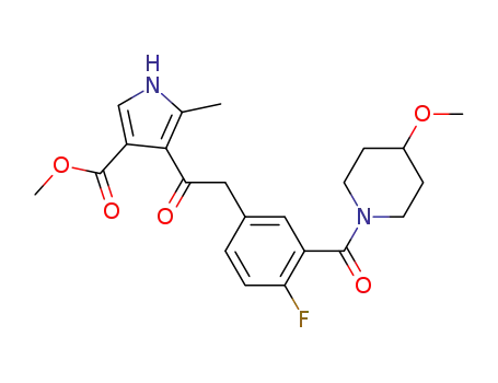 methyl 4-(2-(4-fluoro-3-(4-methoxypiperidine-1-carbonyl)phenyl)acetyl)-5-methyl-1H-pyrrole-3-carboxylate