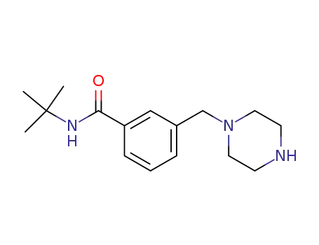 Molecular Structure of 1124212-41-4 (N-tert-butyl-3-(piperazin-1-ylmethyl)benzamide)