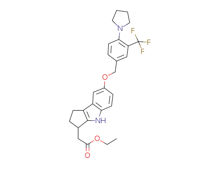 ethyl 2-(7-(4-(pyrrolidin-1-yl)-3-(trifluoromethyl)benzyloxy)-1,2,3,4-tetrahydrocyclopenta[b]indol-3-yl)acetate