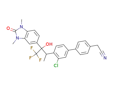 {3'-chloro-4'-[2-(1,3-dimethyl-2-oxo-2,3-dihydro-1H-benzoimidazol-5-yl)-3,3,3-trifluoro-2-hydroxy-1-methyl-propyl]-biphenyl-4-yl}-acetonitrile