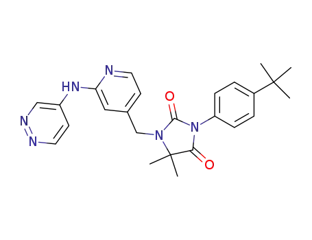 3-(4-tert-butylphenyl)-5,5-dimethyl-1-{[2-(pyridazin-4-ylamino)pyridin-4-yl]methyl}imidazolidine-2,4-dione