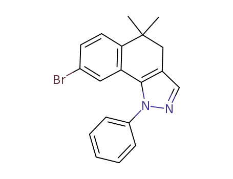 Molecular Structure of 1374788-04-1 (8-bromo-5,5-dimethyl-1-phenyl-4,5-dihydro-1H-benzo[g]indazole)
