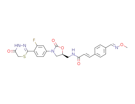 N-{3-[3-fluoro-4-(5-oxo-5,6-dihydro-4H-[1,3,4]thiadiazin-2-yl)-phenyl]-2-oxo-oxazolidin-5(S)-ylmethyl}-3-[4-(methoxyimino-methyl)-phenyl]-acrylamide
